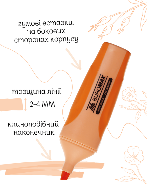 Набор текст-маркеров Buromax Pastel 6 шт с резиновыми вставками (BM.8905-96) - изображение 4