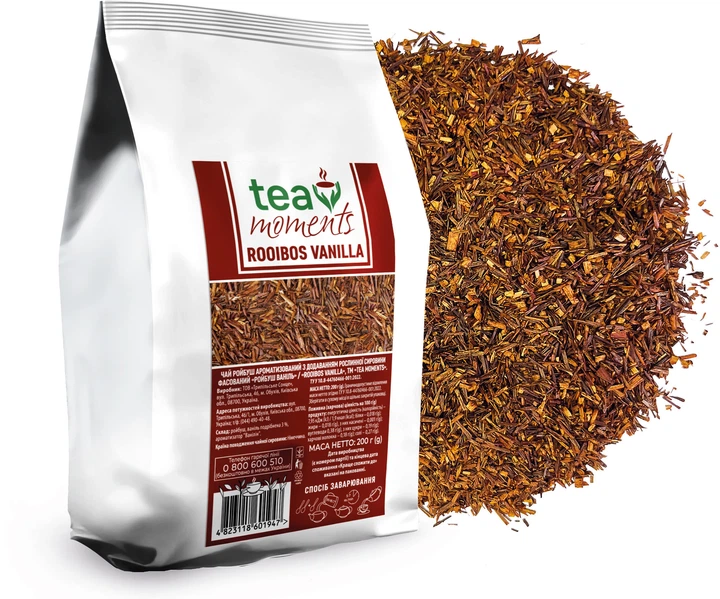 Чай ройбуш Tea Moments Rooibos Vanilla с ароматом ванили 200 г (4823118601947) - Фото 5 Чай ройбуш Tea Moments Rooibos Vanilla с ароматом ванили 200 г (4823118601947) - изображение 5