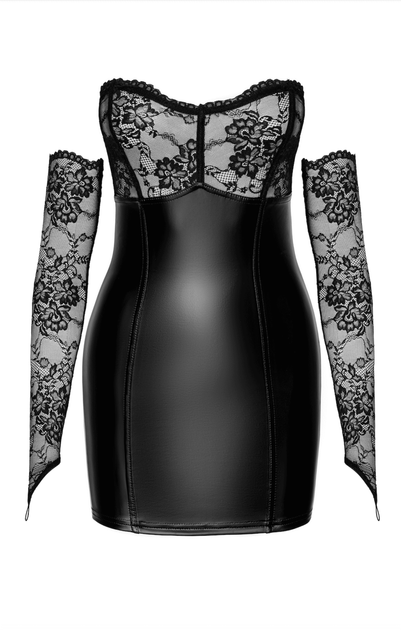 Мини-платье с перчатками Noir Handmade F340 Dress with gloves под кожу Черный S - Фото 3 Мини-платье с перчатками Noir Handmade F340 Dress with gloves под кожу Черный S - изображение 3
