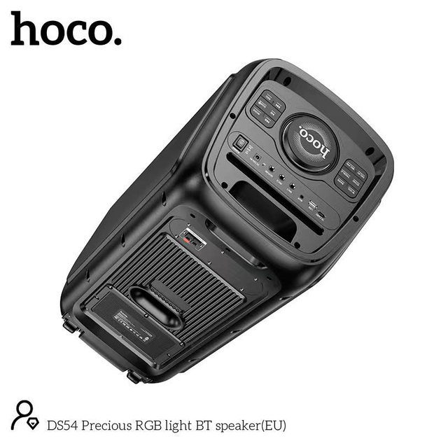 Портативна бездротова Bluetooth колонка акустика-караоке з мікрофоном Hoco DS54 BT5.0, TWS, TF/USB/AUX, 25Wx2, 3H, 1mic, remorte Black - зображення 5