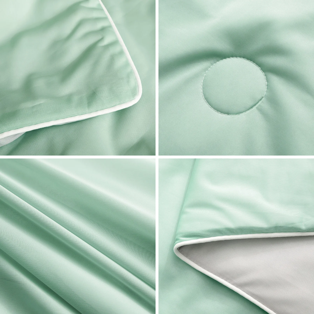 Двостороння літня ковдра з охолоджувальною тканиною Diana Textile Євро 200х230 М'ятний - Фото 2 Двостороння літня ковдра з охолоджувальною тканиною Diana Textile Євро 200х230 М'ятний - зображення 2