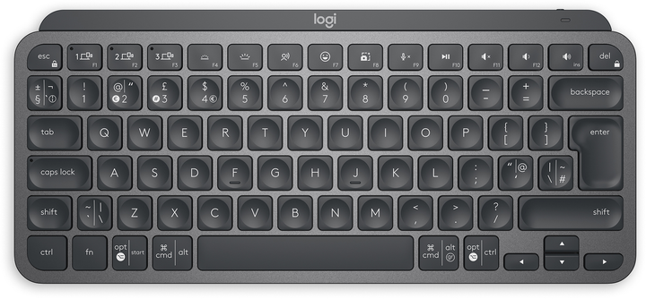Клавіатура бездротова Logitech MX Keys Mini Wireless Illuminated UA Graphite (920-010498) - зображення 1