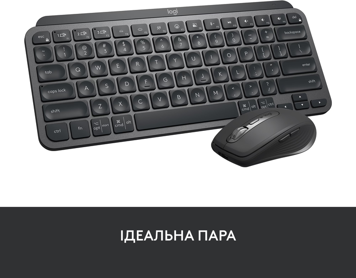 Клавіатура бездротова Logitech MX Keys Mini Wireless Illuminated UA Graphite (920-010498) - зображення 12