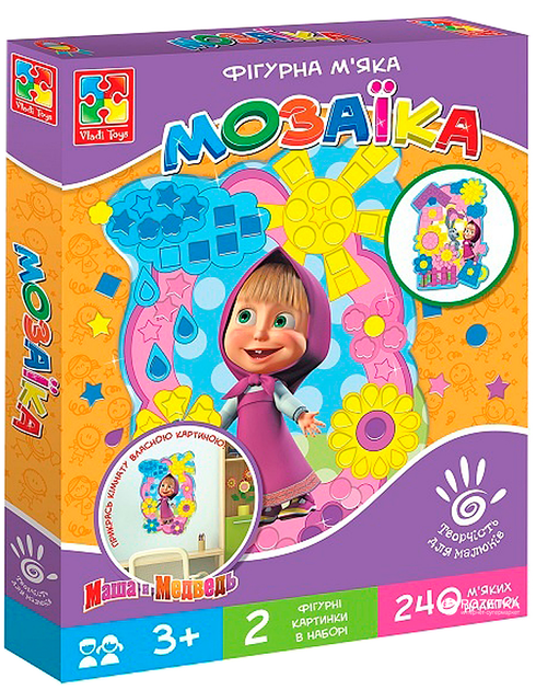 Набор для творчества Vladi Toys Мягкая фигурная мозаика Маша (VT2301-15 ...