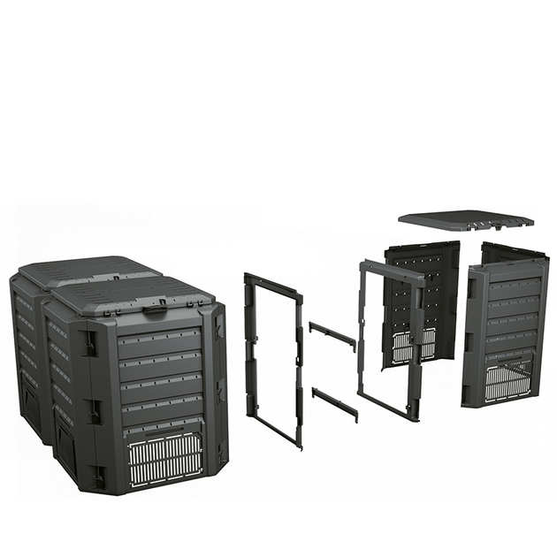 Подвійний садовий компостер 800л Prosperplast MODULE COMPOGREEN, IKLM800C - зображення 6
