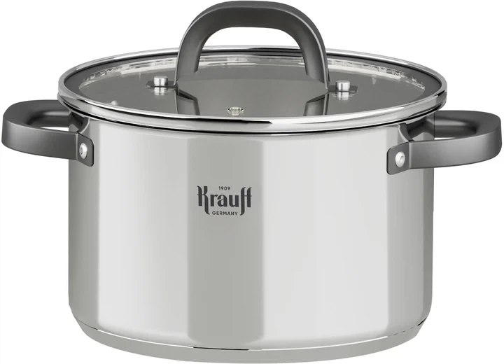 Каструля KRAUFF Prime Chef 5 л з нержавіючої сталі з кришкою - Фото 2 Каструля KRAUFF Prime Chef 5 л з нержавіючої сталі з кришкою - зображення 2