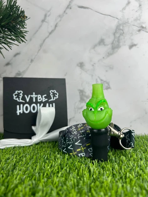 Персональный мундштук для кальяна ручной работы Vibe – Grinch (Гринч) - Фото 2 Персональный мундштук для кальяна ручной работы Vibe – Grinch (Гринч) - изображение 2