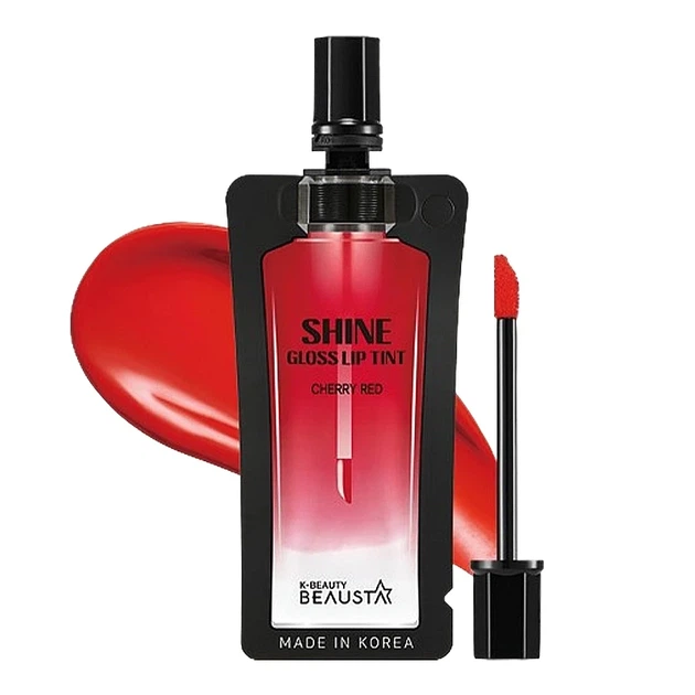 Тинт для губ - BEAUSTA Water Shine Gloss Tint, Cherry Red, 4 мл - Фото 1 Тинт для губ - BEAUSTA Water Shine Gloss Tint, Cherry Red, 4 мл - изображение 1