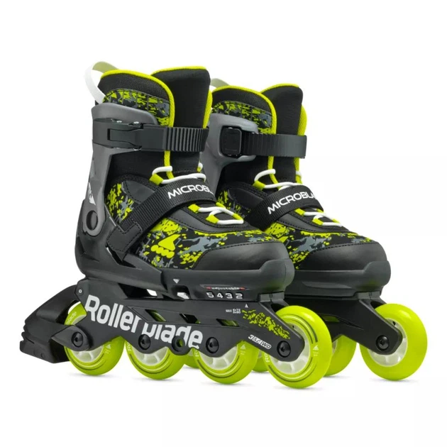 Коньки роликовые Rollerblade Microblade 2025 SL black-lime 33-36.5 - изображение 2