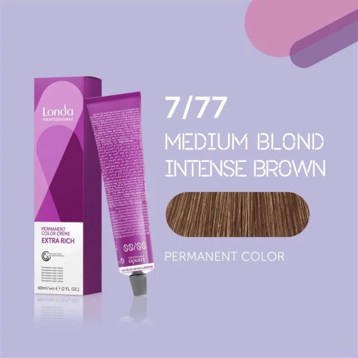 Стойкая крем-краска для волос Londa Professional Permanent Color Extra Rich Creme 7/77 Medium Blond Intense Brown 60 мл (4064666217048) - Фото 3 Стойкая крем-краска для волос Londa Professional Permanent Color Extra Rich Creme 7/77 Medium Blond Intense Brown 60 мл (4064666217048) - изображение 3