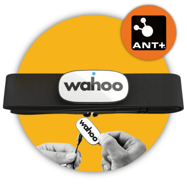 Нагрудний пульсометр з зарядкою Wahoo TRACKR Heart Rate Monitor, з Bluetooth BLE и ANT+ для Garmin, Polar, Wahoo, Apple Watch, та всіх смартфонів (WFBTHR05W) - зображення 2