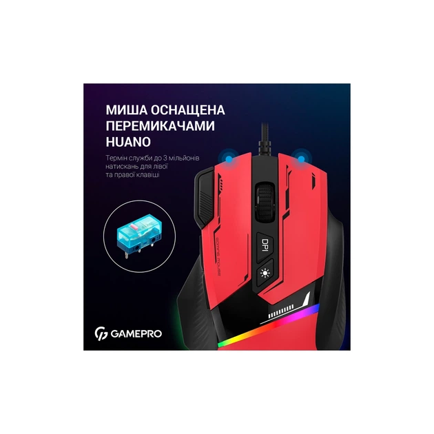 Мишка GamePro GM300R USB Red/Black (GM300R) - зображення 11