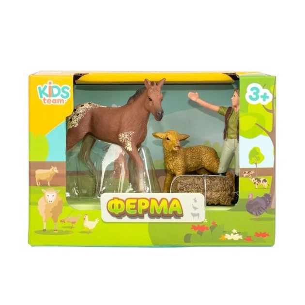 Дитячий іграшковий набір "Ферма" Kids Team Q9899-T1_2 конячка, вівця, фермерка - Фото 1 Дитячий іграшковий набір "Ферма" Kids Team Q9899-T1_2 конячка, вівця, фермерка - зображення 1