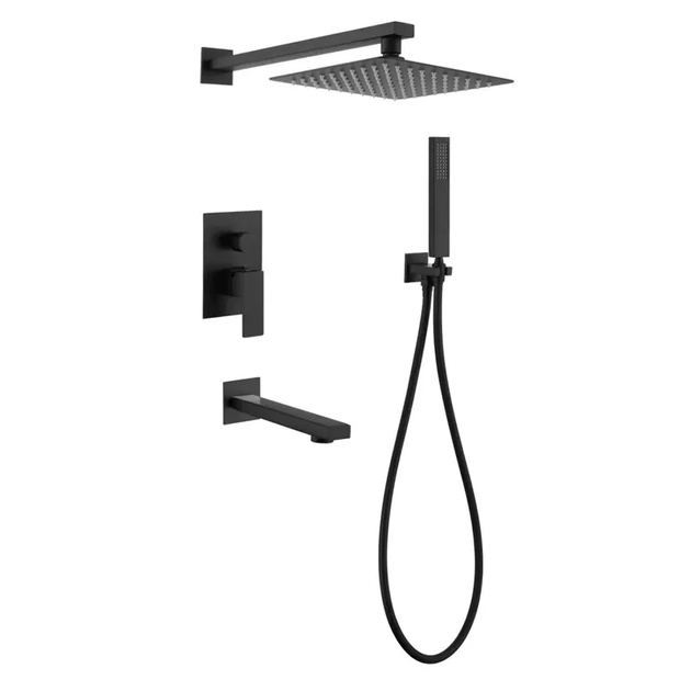 Душова система MIXXUS KUB-009 INNER BLACK (вбудована) з нерж. сталі SUS304 (Колір чорний) (MI5946) - Фото 1 Душова система MIXXUS KUB-009 INNER BLACK (вбудована) з нерж. сталі SUS304 (Колір чорний) (MI5946) - изображение 1