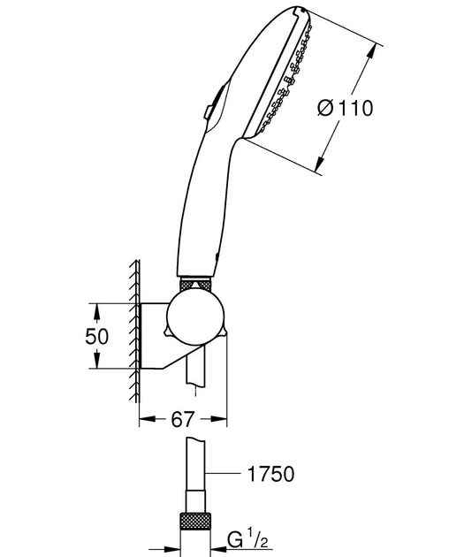 Набір для душу Grohe Tempesta 110 (27601003) kr - Фото 7 Набір для душу Grohe Tempesta 110 (27601003) kr - зображення 7