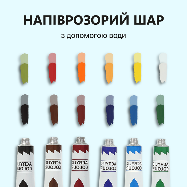 Набір акрилових фарб ZiBi Art Line 12 кольорів по 12 мл (ZB.6663) - зображення 8