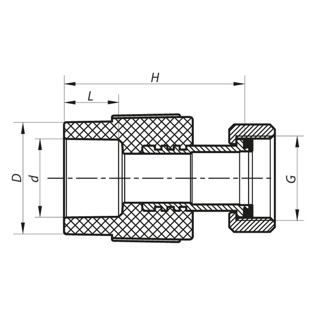 Муфта с накидной гайкой 20x1 /2F PPR Koer K0141.PRO [KP0178] - изображение 2