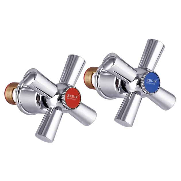 Ручки для змішувача з кран буксами (пара) Zerix Handles SET-A722 (кераміка) (ZX2952) - Фото 1 Ручки для змішувача з кран буксами (пара) Zerix Handles SET-A722 (кераміка) (ZX2952) - зображення 1
