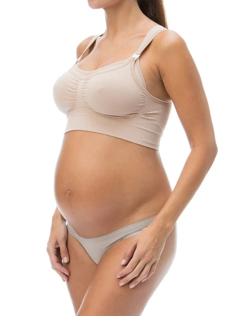 Бюстгальтер-топ для годування на широких бретелях RelaxMaternity пудровий, розмір S - Фото 3 Бюстгальтер-топ для годування на широких бретелях RelaxMaternity пудровий, розмір S - зображення 3