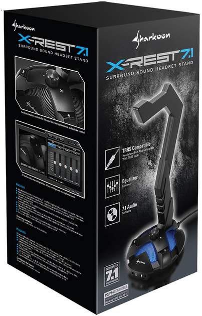 Stojak na słuchawki Sharkoon X-Rest 7.1 Black (4044951019045) - obraz 3