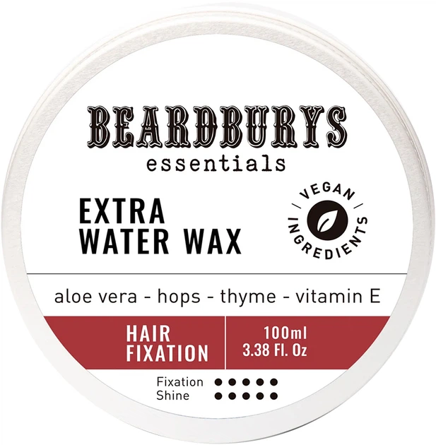 Воск для волос Beardburys Extra Water Essentials Сильной фиксации 100 мл (8431332128315) - Фото 1 Воск для волос Beardburys Extra Water Essentials Сильной фиксации 100 мл (8431332128315) - изображение 1