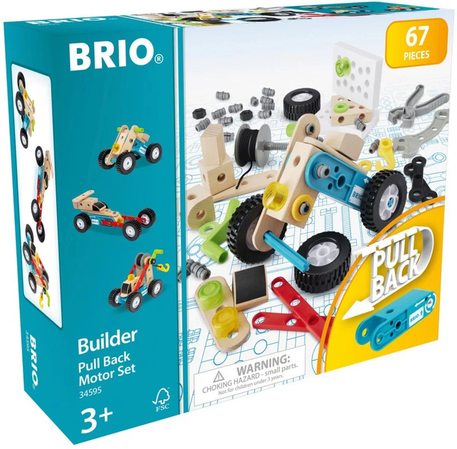 Конструктор Brio Builder Pull Back Motor Set 34595 67 елементів (7312350345957) - зображення 3