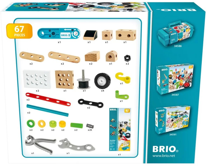 Конструктор Brio Builder Pull Back Motor Set 34595 67 елементів (7312350345957) - зображення 5