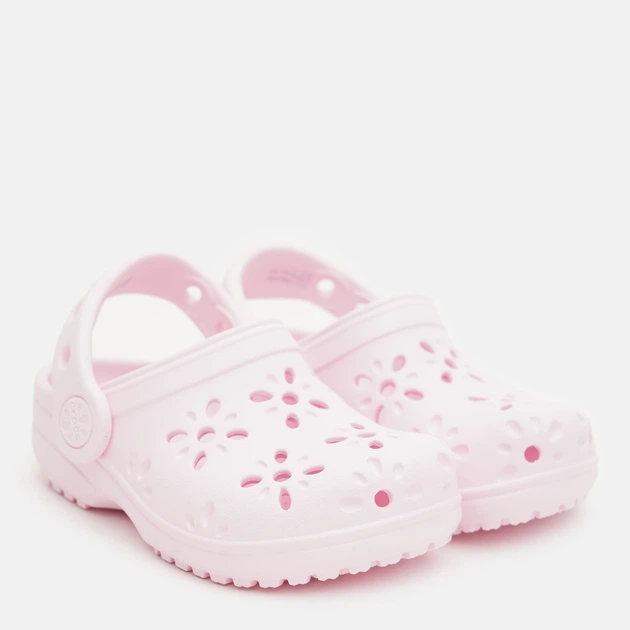 Детские кроксы-сабо для девочки Crocs Classic Floral Cut Out Clog T PkM 210944-6ZW 22-23 (C6) Pink Milk (198445118777) - изображение 2