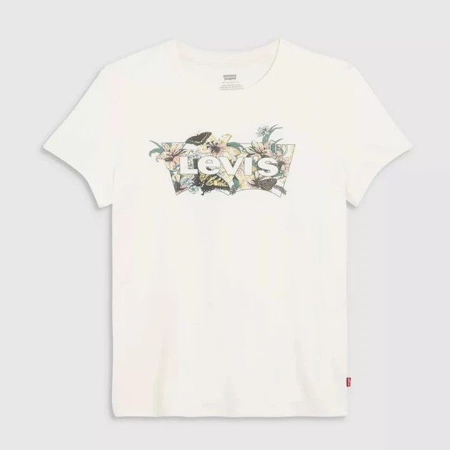 Футболка бавовняна жіноча Levi's The Perfect Tee Lily Bw Fill Egret Grap 17369-2948 L Біла (5401187066011) - зображення 4