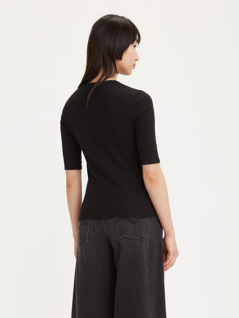 Koszulka damska bawełniana Levi's Luca Slim Tee Rib A3388-0004 L Czarna (5401157130063) - obraz 2
