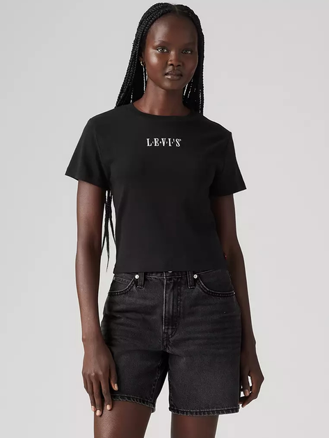 Футболка бавовняна жіноча Levi's Gr Essential Sporty Tee Ess Sport Serif A8798-0044 S Чорна (5401157862186) - зображення 1