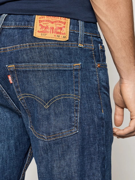 Джинси Slim Fit чоловічі Levi's 513 Slim Straight Tree Topper Adv 08513-0934 32-34 Темно-сині (5400970154799) - зображення 4