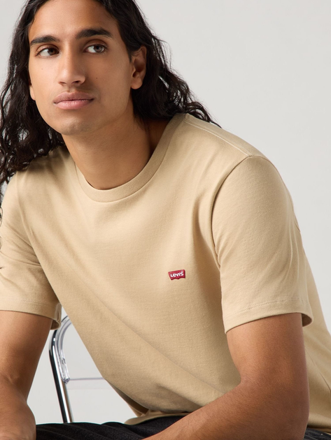 Футболка бавовняна довга чоловіча Levi's Ss Original Hm Tee Chino Jersey 56605-0261 M Бежева (5401157836712) - зображення 4