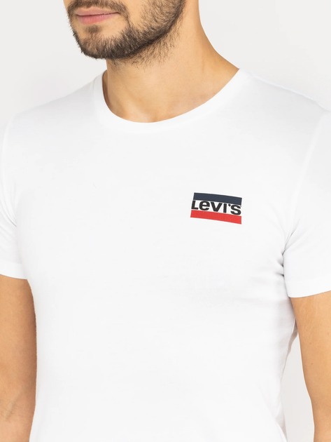 Koszulka męska bawełniana Levi's Crewneck Graphic 79681-0000 M Biały/Czarny (5400816407010) - obraz 5
