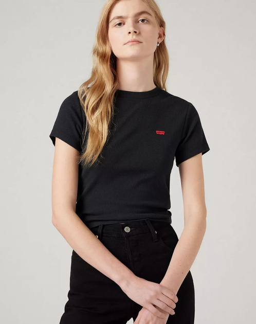 Koszulka damska bawełniana Levi's Essential Sporty Tee Rib A7419-0014 L Czarna (5401157130605) - obraz 3