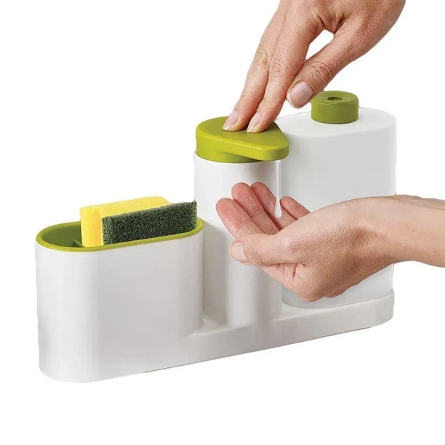 Органайзер для кухонной раковины Sink Tidy Sey, дозатор жидкого мыла, подставка для кухни под мочалки - изображение 5