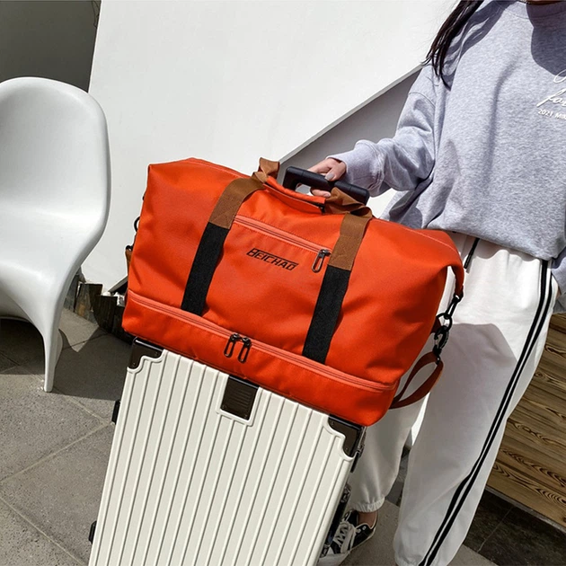 Сумка дорожня Lesko 001 Red з відділенням для взуття водонепроникна з регульованим плечовим ременем - Фото 3 Сумка дорожня Lesko 001 Red з відділенням для взуття водонепроникна з регульованим плечовим ременем - зображення 3