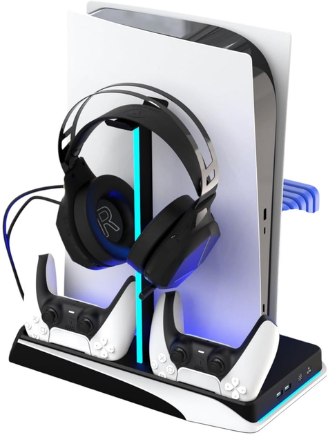 Багатофункціональна підставка IMP Tech DLX & LED Multifunctional Charging Tower - PS5 (5060176365575) - зображення 4