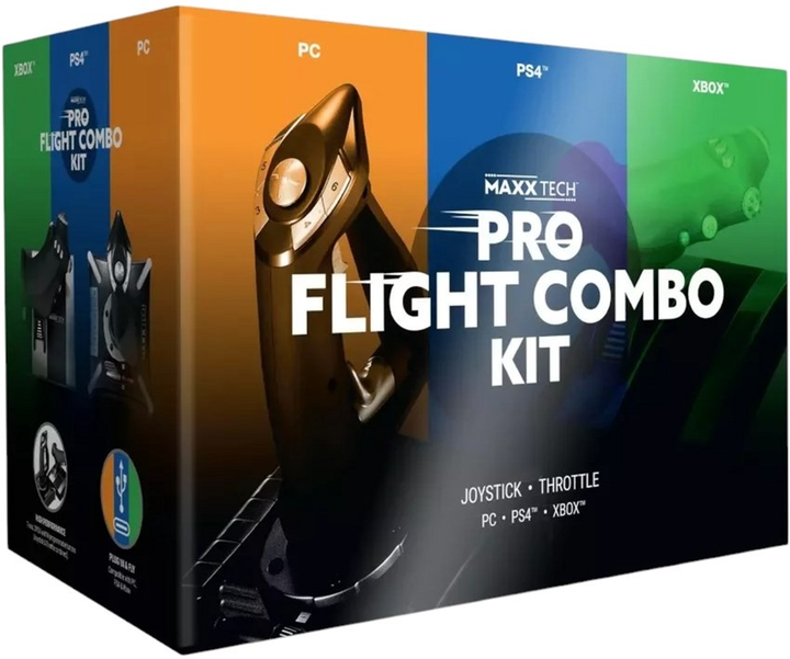Przewodowy joystick Maxx Tech Pro Flight Combo - PS4/PC/Xbox (5055957705268) - obraz 5