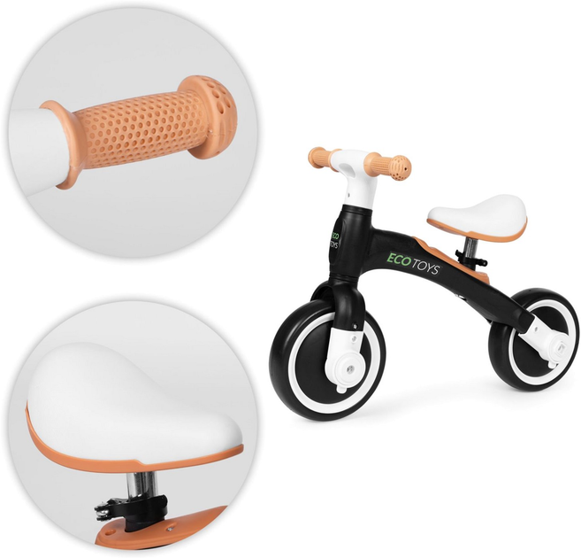 Біговел з педалями EcoToys навчальний бічні колеса 3в1 LC-V1359 Black (5905817005505) - зображення 8