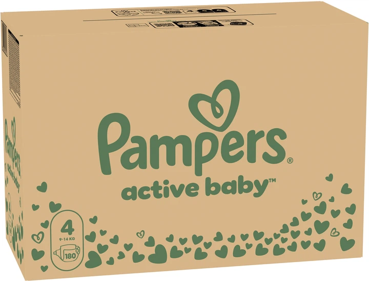 Подгузники Pampers Active Baby Размер 4 (Maxi) 9-14 кг 180 шт (8006540032725) - изображение 2
