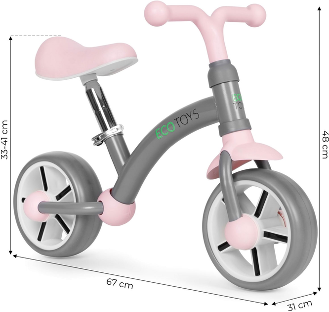 Біговел EcoToys LC-V1252 Grey/Pink (5905817006359) - зображення 7