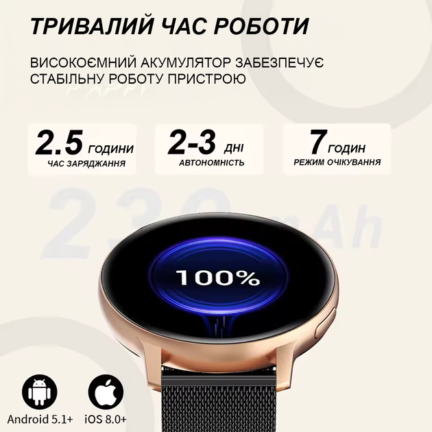 Женские смарт-часы Smart Watch с звонками, 1.39" HD-экран, мониторингом здоровья, спортивными режимами, iOS/Android - изображение 2