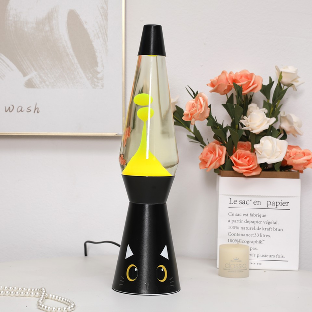 Lampka nocna iTotal Lava Lamp Black Cat (8059037075842) - obraz 3