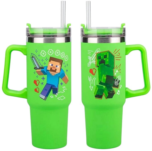 Kubek podróżny ze słomką Paladone Minecraft 900 ml (5056577755756) - obraz 3