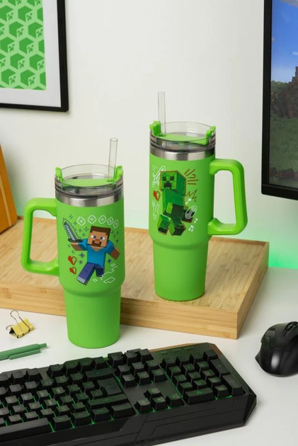 Kubek podróżny ze słomką Paladone Minecraft 900 ml (5056577755756) - obraz 5
