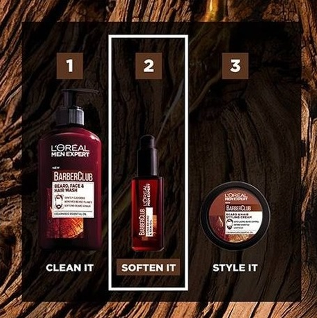 Олійка для бороди L'Oreal Men Expert Barber Club з кедрового дерева 30 мл (3600523526109) - зображення 3