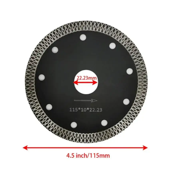 Тонкий алмазний диск для різки 115x10x1.2x22.23 мм. - зображення 2