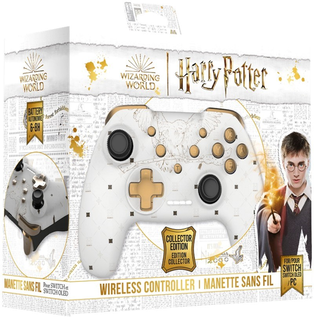 Kontroler Trade Invaders Nintendo Switch Harry Potter Hedwig White (3760178626392) - obraz 4