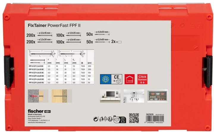 Набір шурупів Fischer FixTainer PowerFast II з потайною головкою TG/VG TX 702 шт. (4048962445305) - зображення 3